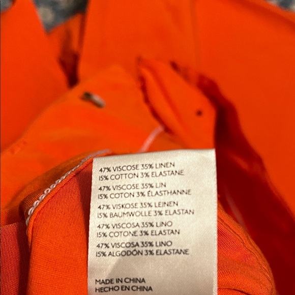 Anthropologie Maeve The Colette Cropped Pants Linen Blend Bohemian Modern - Picture 14 of 14